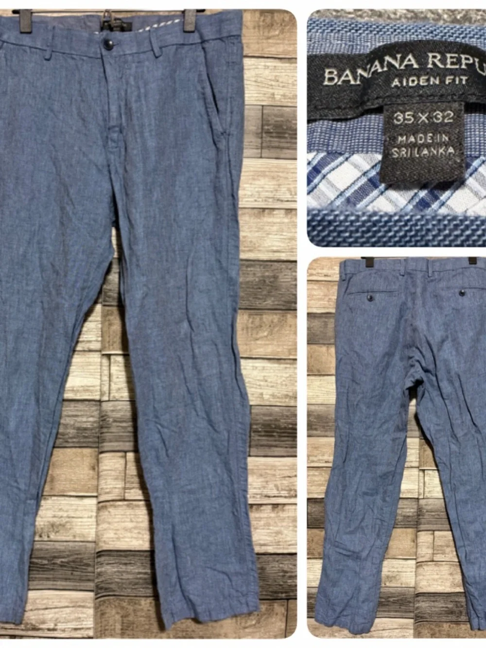 Banana Republic Aiden Linen Blend Pants Men’s 35x32 Blue